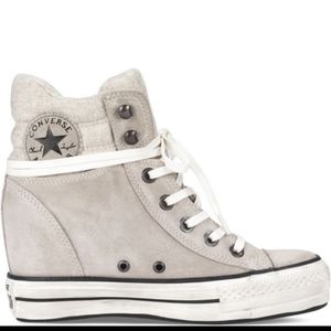Converse lux Wedge gray suede sneakers